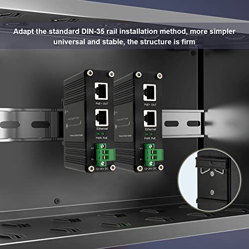 Elenzk Industrial 1000M Gigabit RJ45 24V Passive PoE Injector