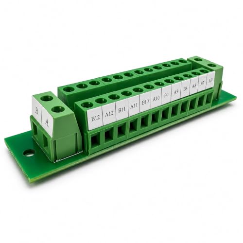 10A 48V Terminal Block Distribution Module, 2×12 Screw Terminal Power Distribution Board for Car, RV, Boat, LED, Model Railroad, and DIY Low-Voltage Wiring Projects