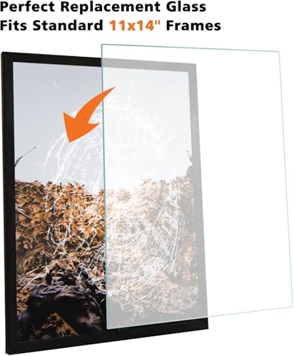 Egofine 11x14 Heat-Strengthened Glass Replacement for Picture Frame (Crystal Clear, 1 Pack), Replacement Glass for 11 by 14 Photo Frame - size: 11x14