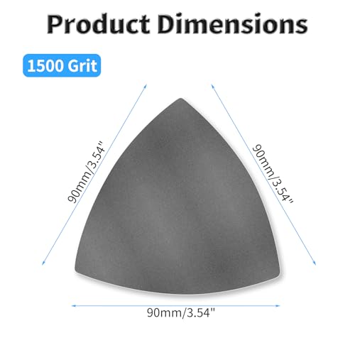 12 Pcs Detail Sander Sandpaper, 1500 Grit Triangular Sandpapers - size: 1,500 Grit