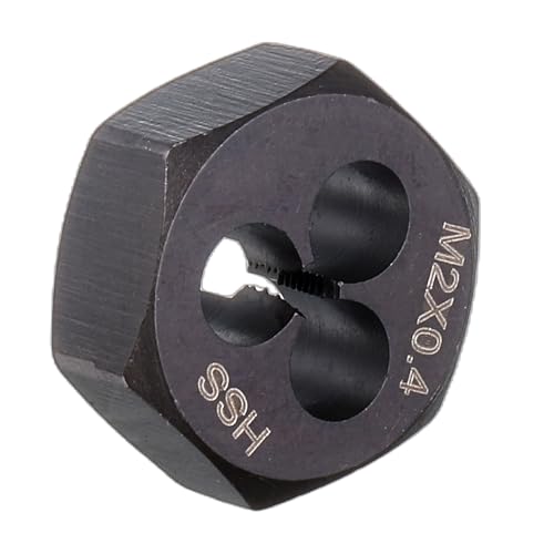 HARFINGTON Hex Threading Die M2 x 0.4 Metric Thread Right Hand High Speed Steel Rethreading Fixed Die Screw Cutting Tapping Repair Tool - size: M2 x 0.4