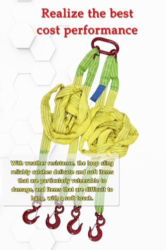 Four Leg Bridle Web Sling 13ft 17636lb Web Slings Belt Type with Hook 4.0 m 8000 kg Light Weight and Flexible Capacity Steel Sling[4leg 8.0t 4m] (4leg-8t-4m) - size: 4leg-8t-4m