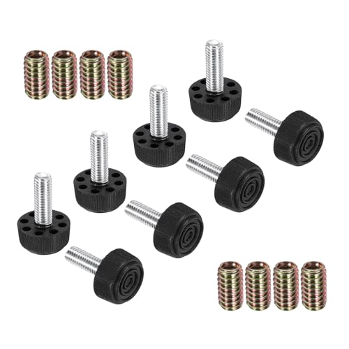 uxcell 8Pcs M8 Thread Adjustable Furniture Levelers, 1.38 x 0.91 - size: M8 x 1.38" x 0.91"