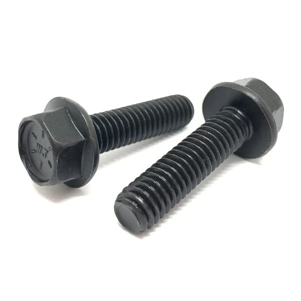 (4 Pieces) 7/16-14x1-1/2 Grade 8 Hex Flange Bolts Screws UNC Coarse Full Threads Phos & Oil