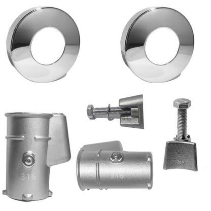 2Pack Pool Ladder Handrail Anchors Kit for Concrete Heavy-Duty 316 SS