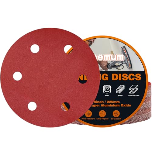 30 PCS 9 Inch Drywall Sanding Discs 180 Grit 6 Hole - color: 6 Hole, size: Grit 180