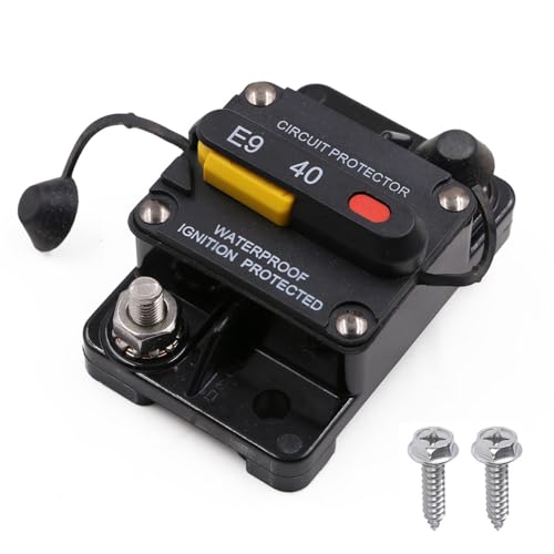 E9 1/4" Studs 40A Amp Circuit Breaker w/Recessed Switch Button UL - size: Recessed Button-40A