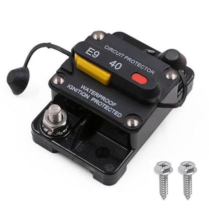 E9 1/4" Studs 40A Amp Circuit Breaker w/Recessed Switch Button UL - size: Recessed Button-40A