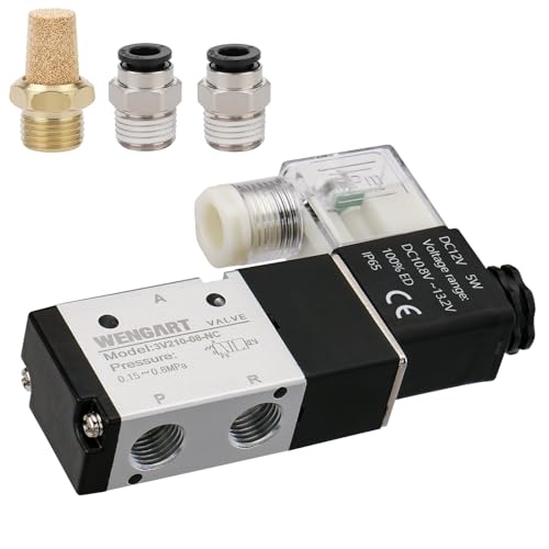 Wengart Pneumatic Solenoid Valve DIY Techs Single Acting Air Cylinder DC12V