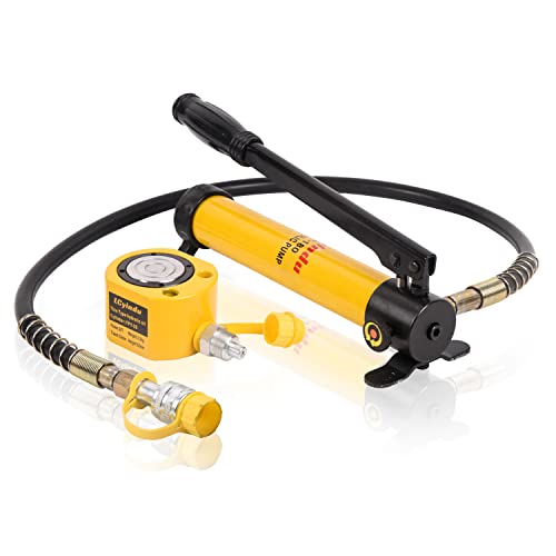 20T Low Profile Hydraulic Cylinder Ram Jack Kit FPY-20 0.51" Stroke + CP-180 400cc Manual Hydraulic Hand Pump Hydraulic Porta Power Kit - style: CP-180+20T(Low Profile)