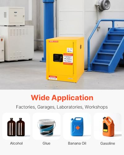 VEVOR Flammable Cabinet 17" x 17" x 22", Galvanized Steel, Safety Cabinet, Adjustable Shelf Flammable Storage Cabinet, for Commercial Industrial and Home Use: Industrial & Scientific - size: 17" x 17" x 22"