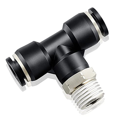 TAILONZ 1/2" OD x 1/2" MNPT Push to Connect Branch Tee Fitting 10Pcs - size: 1/2"OD x 1/2"MNPT