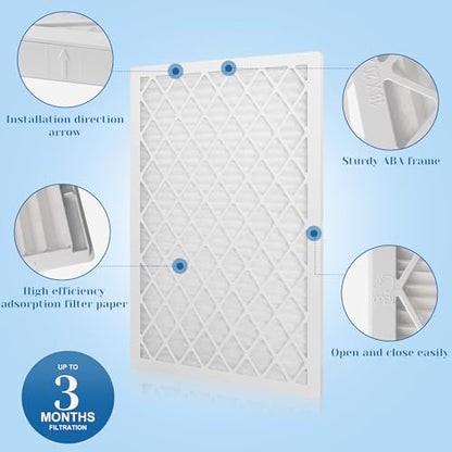 20x20x1 MERV 11 Air Filter, Quality AC/HVAC Furnace Filter，2 Reusable ABS Frame + 8 Pack Replaceable Filter Media，Breathe Fresher and Cost-effective - size: 20" x 20" x 1", style: 8 pack