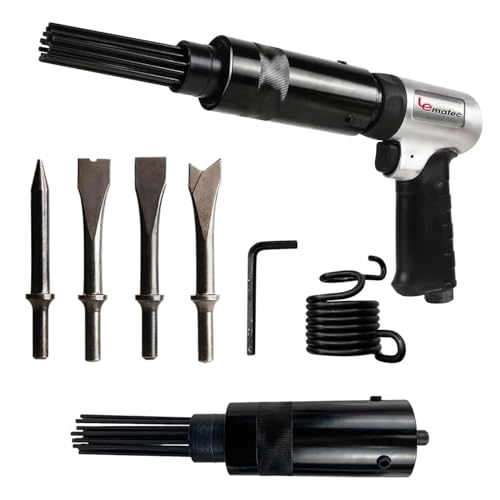 LE LEMATEC Air Needle Scaler & Replacement Needles Kit | Rust, Paint, & Weld Remover, Includes LE-AN324K Scaler & LE-B9707-1 Needles