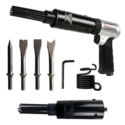LE LEMATEC Air Needle Scaler & Replacement Needles Kit | Rust, Paint, & Weld Remover, Includes LE-AN324K Scaler & LE-B9707-1 Needles