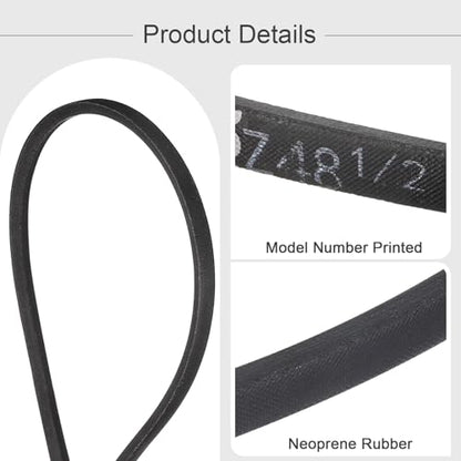 HARFINGTON Z-48-1/2 Z Type V-Belt 1225mm/48-1/2 Inner Length x 0.39" Width x 0.24" Height, Z-Type Closed-Loop Rubber Transmission Belt - size: Z-48-1/2