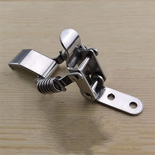 NRC&XRC Stainless Steel All in one Double Spring Locking Latch hasps Chest Toggle Catch Clasp Furniture Hardware Accessories w/Screws (2, S) - size: Small