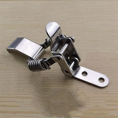 NRC&XRC Stainless Steel Rustic Industrial Double Spring Locking Latch Hasp Chest Toggle Catch Clasp Furniture Hardware Accessories w/Screws (2, M) - size: Medium