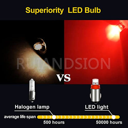 Ruiandsion BA7S 12V LED Bulb for Auto Cluster Warning Light – Red - color: Red