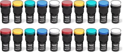 GASHER 12V/24V/110V 20mA Energy Saving Indicator Light Mounting Hole Size 16mm Green Yellow Red Blue White 10 Pcs（110V） (Pack of 2) - size: 16mm (Pack of 2), style: 110V