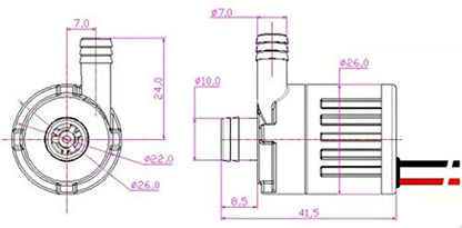 Brushless 12V Mini Water Pump 6-15V DC, 0.5-4W, Silent Ceramic (Submersible (ABS)) - style: Submersible (ABS)