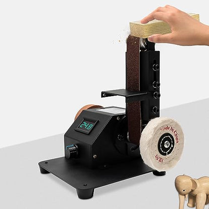 350W Electric Mini Belt Sander 90 Degree Knife Sharpener Electric Bench Grinder Sanding Machine with Adapter Powerful Bench Sander for Metal Wood DIY Handcraft, Tool & Knife Sharpening