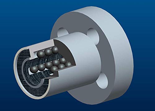 LMF10LUU Linear Ball Bearing Round Flange, ID 10mm, OD 19mm Linear Motion Ball Bearings Sae52100 Carbon Steel, 4 Rows of Steel Balls, Great for CNC, 3D Printer, Linear Rail Guide 2 PCS - size: LMF10LUU