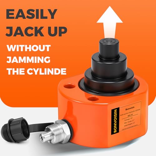 Bonvoisin 30T Hydraulic Cylinder Jack Porta Power Ram 2.13" Stroke Mini Multi-Section Lifting Cylinders with Hydraulic Hand Pump for Machinery Shipbuilding - size: 30T Hydraulic Jack + cp-700 Pump