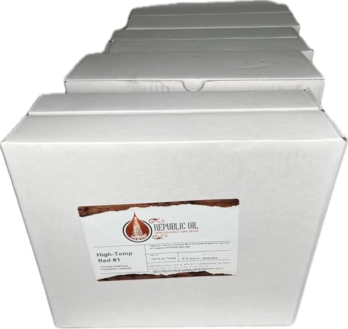 4 Boxes / 40 Tubes Premium High Temp Red #1 EP1 Lithium Complex Multi-Purpose Grease 10x14oz | Better in Winter | Extreme Pressure | Construction | Agriculture | Wheel Bearings | Meets GC-LB - size: 40 x 14 oz Tubes