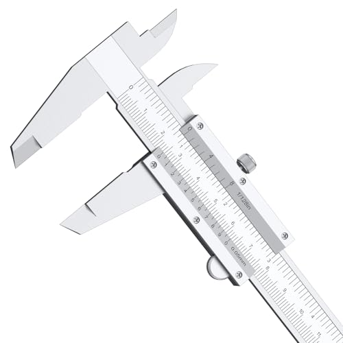 HDLNKAK Vernier Caliper 6 Inch/150mm, Fractional Calipers 1/128 Inch - color: Silver-White