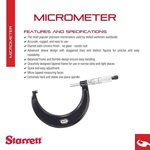 Starrett Outside Digital Micrometer, 3-4" Range, .001" Graduation - color: Black Wrinkle, size: 3-4" x .001" (Ratchet Thimble)