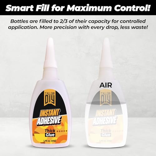CA Glue with Activator (2 x 1.76 oz. + 2 x 6.76 fl oz.) - Industrial-Grade Cyanoacrylate Adhesive and Super Glue Accelerator for Woodworking, Crafts, DIY, and Repairs, Instant Glue Bond - size: 2 Pack