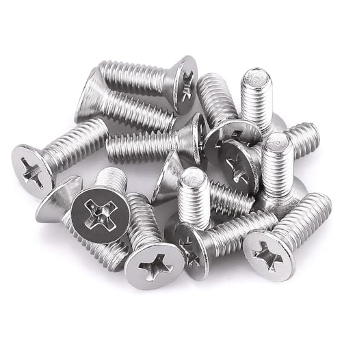 #8-32 x 1/2" Flat Countersunk Head Machine Screws, Phillips Drive, 304 Stainless Steel 18-8, Full Thread, Coarse Thread UNC, 50 PCS - size: #8-32 x 1/2"