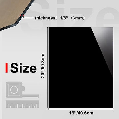 KINLINK 16x20 Plexiglass Sheets 1/8 inch Thick - 3mm Black Cast Acrylic Sheet, Plastic Board Polycarbonate Sheet for DIY Project, Craft, Table Top, Acrylic Sign and Wedding Invitation 4 Pack - color: Black, size: 16x20