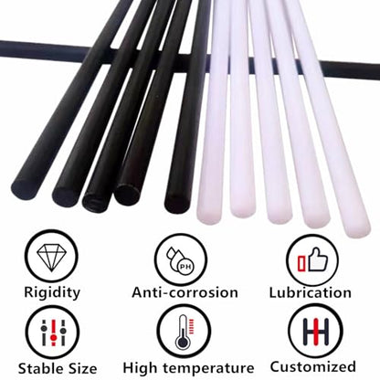 2-Pack Acetal Copolymer Round Rods (POM-C) 2" Diameter – High-Strength Engineering Plastic Rod 10 Inch Length,Perfect for Non-Marring Fixture, Opaque White/Black - color: Black, size: 2" Diameter, 9.8" Length