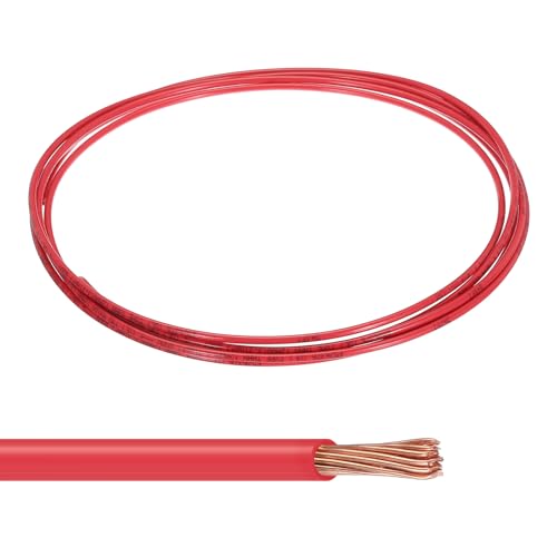 MECCANIXITY THHN Stranded Wire 10 Feet 12AWG Gauge Insulation Building Wire - UL Listed Copper Cable - PVC 600V Electrical Wire for Residential,Commercial,Industrial,Grounding - Red - color: Red, size: 10 Feet x 12 AWG