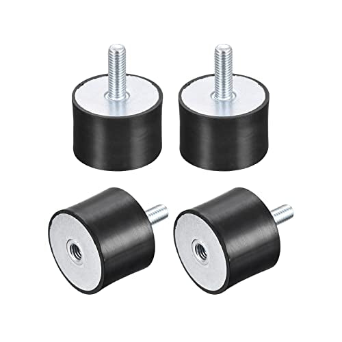 uxcell Rubber Mounts 4pcs M8 Male/Female Vibration Isolator Shock Absorber, for Garage Motor Air Compressor Car Boat Bobbins, D40mmxH30mm - size: M8x40mmx30mm
