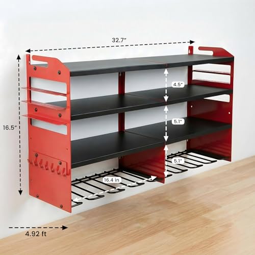 Large Power Tool Organizer Wall Mount - color: Red