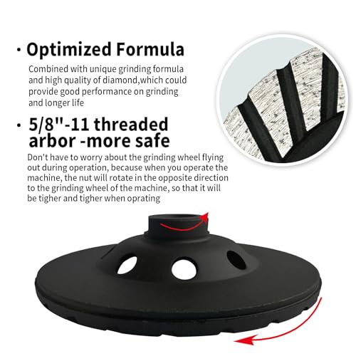 7 Inch Turbo Diamond Cup Wheel for Grinding and Cleaning Surface Stone Concrete Granite Marble Masonry Brick with 5/8-11 Threaded Angle Grinder Wheels Cup - style: 7 Inch 5/8"-11 Threaded