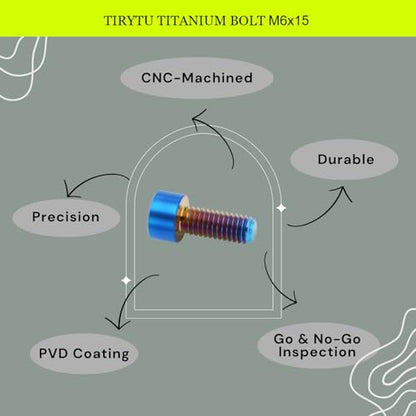 M6x15 Titanium Bolts Socket Head Cap Screw, Burnt Blue, 4PC - color: Burnt Blue, size: M6X15
