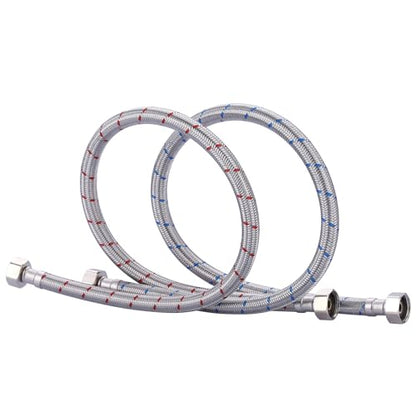 60 Inch Length Faucet Hose 1/2” to 1/2”, ARCORA Braided Stainless Steel cUPC Supply Lines 1/2 Inch FIP x 1/2 Inch FIP Sink Hose Attachment for Faucet 1 Pair - size: 60 Inch