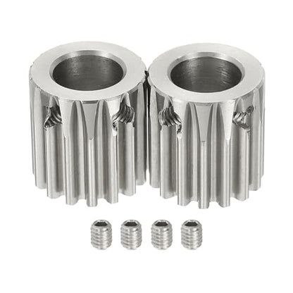 uxcell 2Pcs 1 Mod 15T Spur Gear 10mm Bore, 304 Stainless Steel Pinion Gear - size: 1 Mod 15T, 10mm