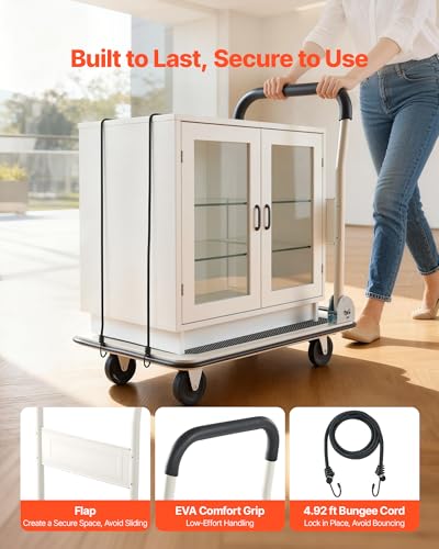 VEVOR Foldable Push Cart Dolly, 330 lbs Load Capacity, Folding Platform Truck with Swivel Wheels, Moving Platform Hand Truck Flatbed Cart, Space Saving Push Handle for Easy Storage 29 x 18.9 x 32.5 in - size: 29.0 x 18.9 x 32.5 in / 735 x 480 x 825 mm