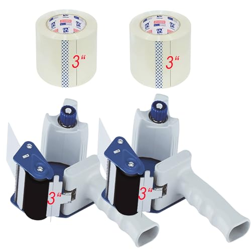 PERFECTAPE 3" Heavy Duty Packing Tape with Tape Gun Dispenser, 2-Pack - size: 2-PACK
