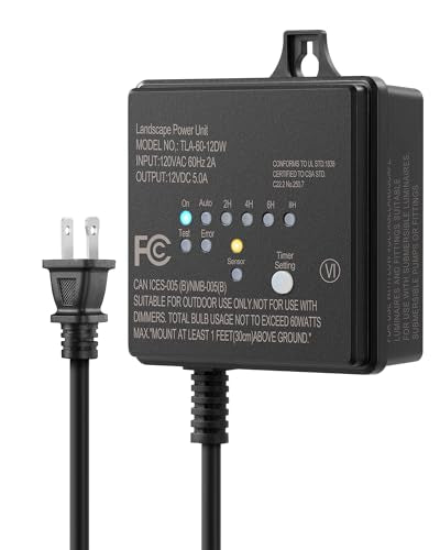DEWENWILS 60W Outdoor Low Voltage Transformer, 120V AC to 12V DC - style: Photocell 60W