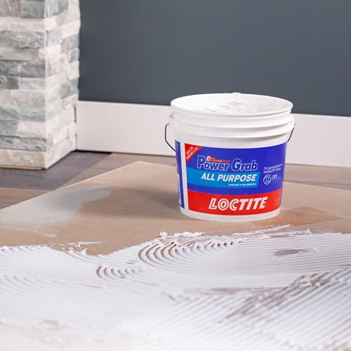 Loctite Power Grab Express All Purpose Construction Adhesive, White, 1 Gallon Pail, 1 Pack - Versatile Construction Glue for Cement, Tile, Wall & More - size: 1 Pack, style: 1 Gallon