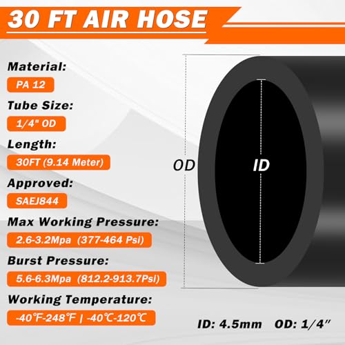 Air Line Kit for Air Spring Bag Suspension with Fittings - size: 7 PCS