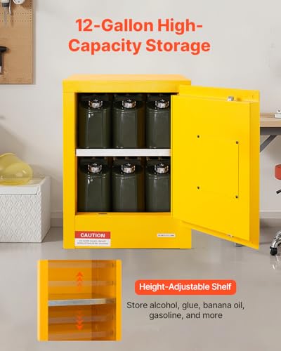VEVOR Flammable Cabinet 17" x 17" x 22", Galvanized Steel, Safety Cabinet, Adjustable Shelf Flammable Storage Cabinet, for Commercial Industrial and Home Use: Industrial & Scientific - size: 17" x 17" x 22"
