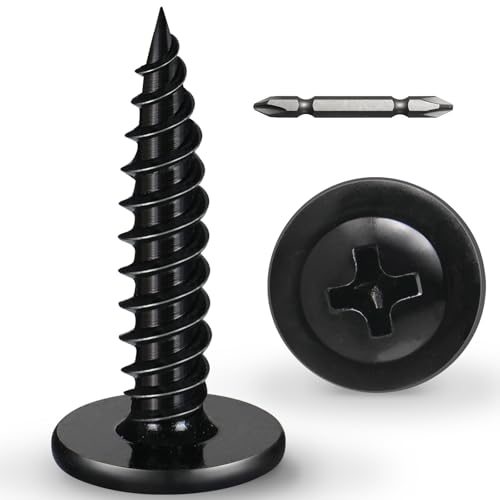 #8 x 1 Inch Wood Screws Phillips Modified Truss Head Stainelss Steel 410 Self Tapping Metal Screws,Black Zinc Plated(3Ib,550Pcs) - color: Black 3lb Box, size: 8 x 1"