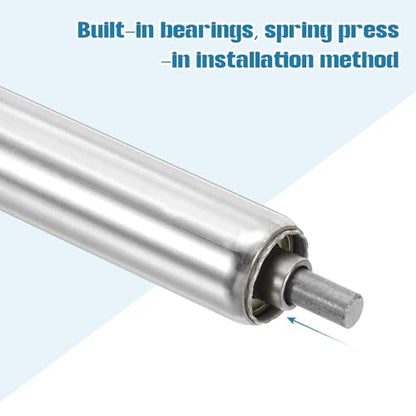 MECCANIXITY Stainless Steel Conveyor Roller 1" Diameter 24" Length Silver - size: 1"x24"